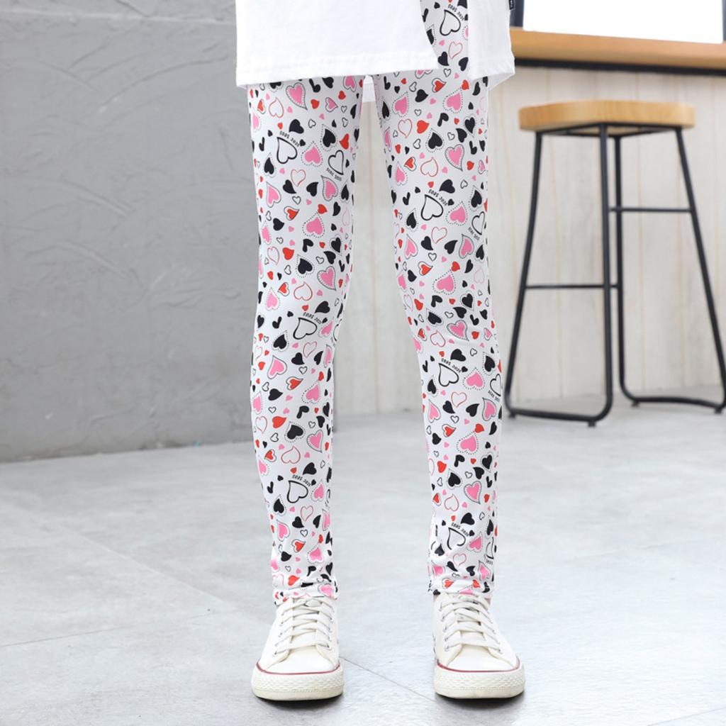 Enfants, Extensibles, Leggings, Pantalon Fille, Été, Coupe Ajustée, Pantalon Imprimé