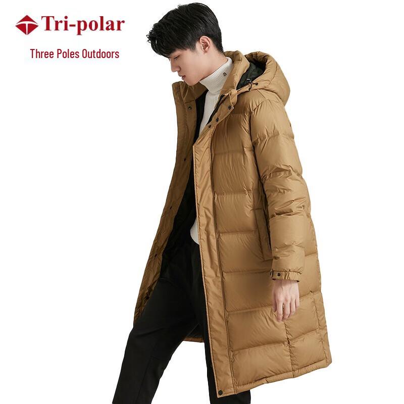 Tri-polar Unisex Mid-length White Goose Down Jacket TP8536