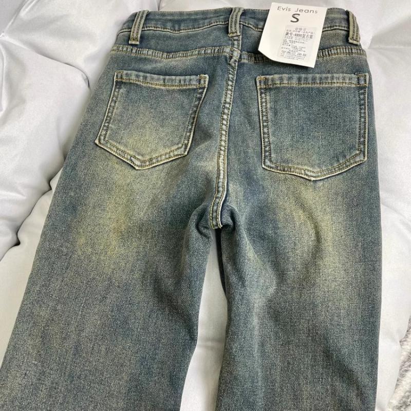 Fleece Lined Straight Leg Jeans Women Autumn Winter Plus Size High Waist Hip Wide Stretch Bootcut Horsehoof Pants