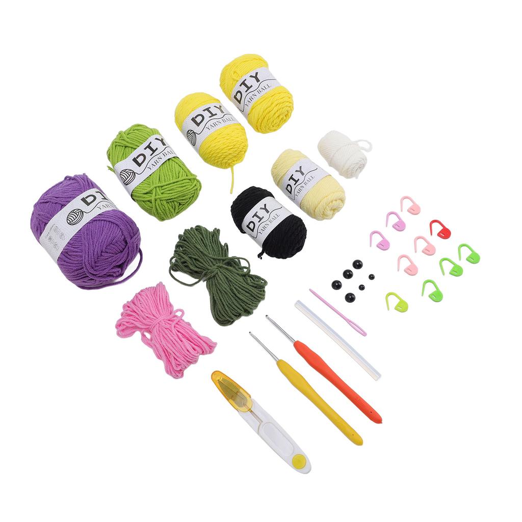 Crochet Kit for Beginners Adults and Kids Crochet Starter Kit with Colorful Yarn Balls