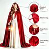 Hooded Velvet Cape Solid Color Long Cloak Halloween Cosplay Wizard Gothic Party Costume For Adults Kids