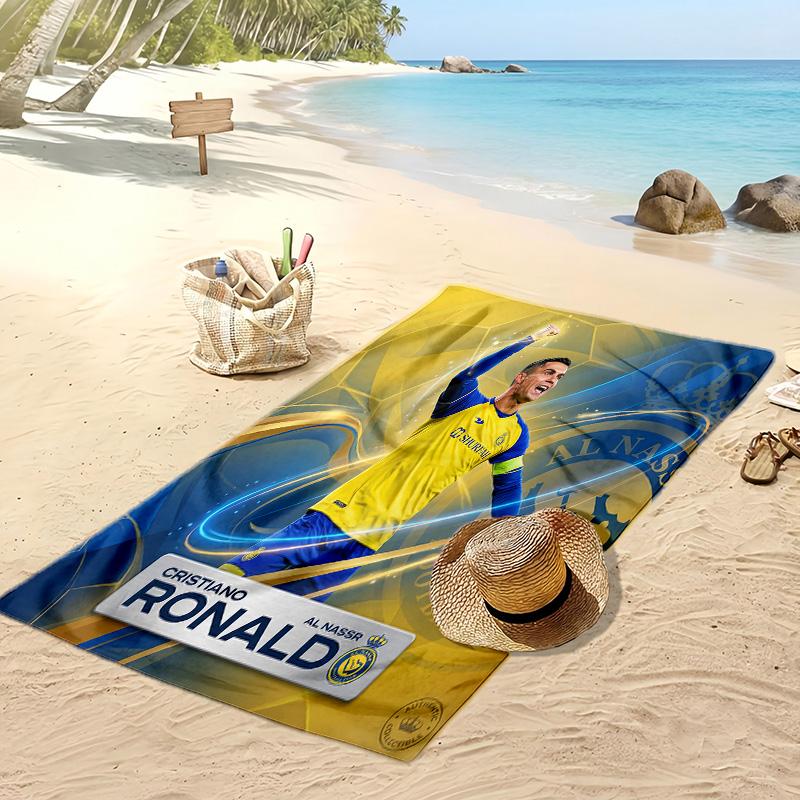 Cristiano Ronaldo Print Beach Towel Quick Dry Super Absorbent Soft Bath Towel for Swimming Beach Travel Fan Souvenir Gift