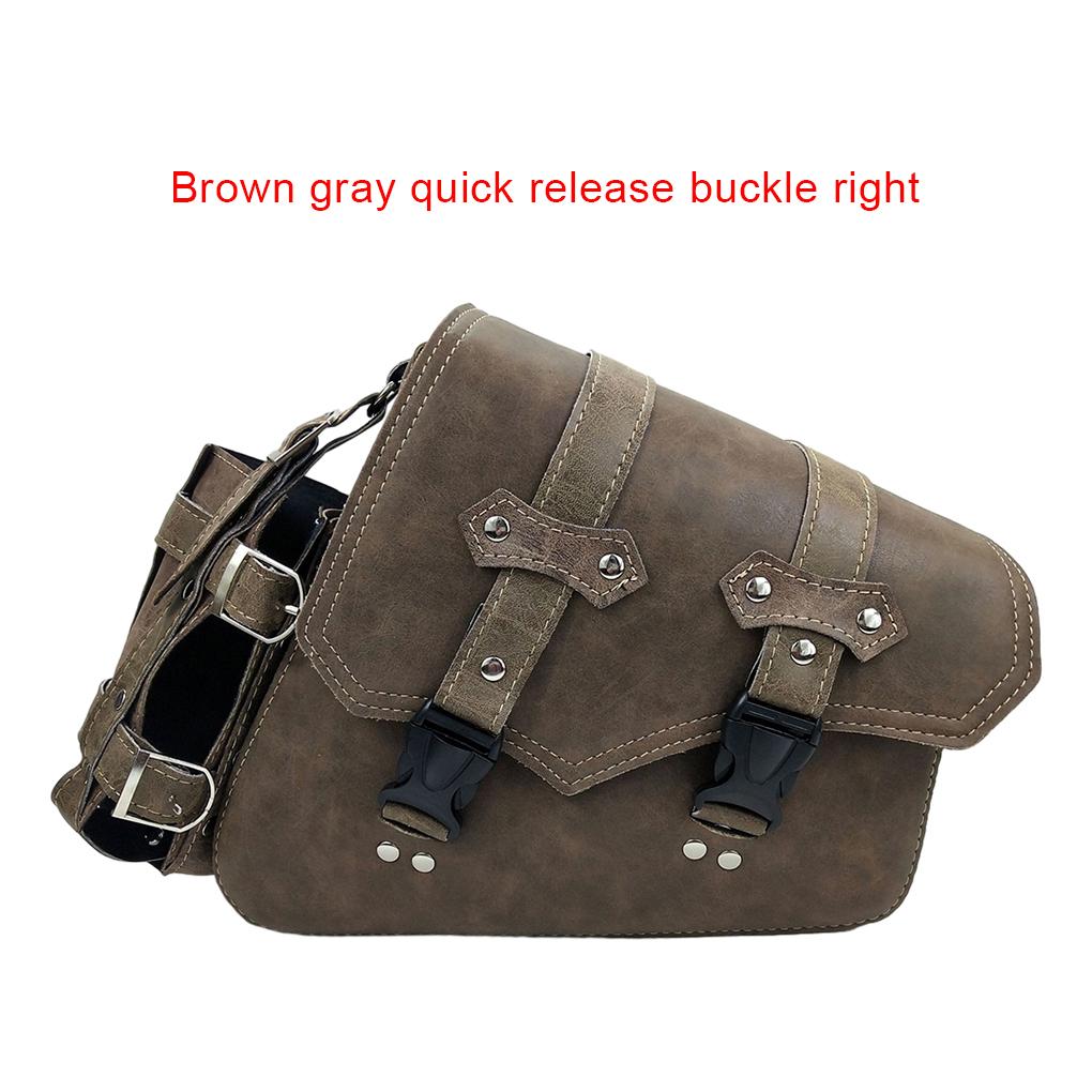 PU-lädermotorcykelsadelväska justerbar enfärgad soltät universal vintage motorcykelsadelväska tillbehör