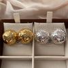 Three-Dimensional Spherical Stud Earrings, Metal Fragments, Texture Earrings, Niche, Cold And Shiny, Light Luxury, Fashion, High-End And Unique