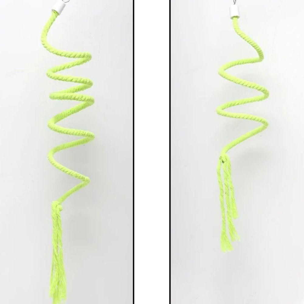 Flexible Budgie Chew Toy Cotton Parrot Bell Stand Perch Cotton Rope  Cockatiel Swing Bite
