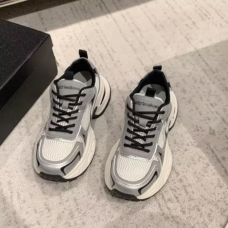 Popular mesh breathable thick-soled dad shoes women's 2025 new spring leisure sports women's shoes show small running shoes