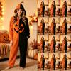 Damen Halloween-Print Flanell-Overall für Loungewear und Nachtwäsche