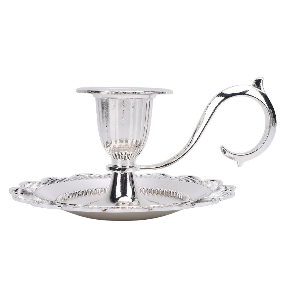 Drip Catcher Tray Taper Candle Holder Handle Stand Handheld Candle Stand  Home Decoration