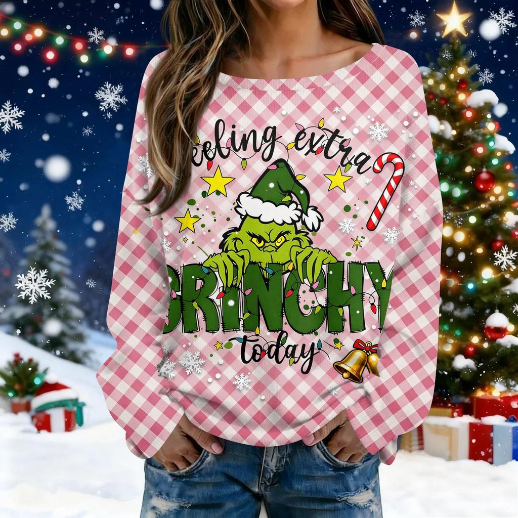 Christmas Sweatshirts For Women Knit Sweater Cute Shirt Fall Crewneck Pullover Tops