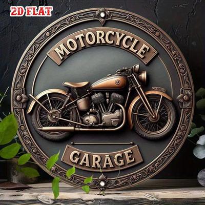 Vintage Motorcycle Garage Metal Tin Sign 7.87 Inch Retro Wall Art Home Decor