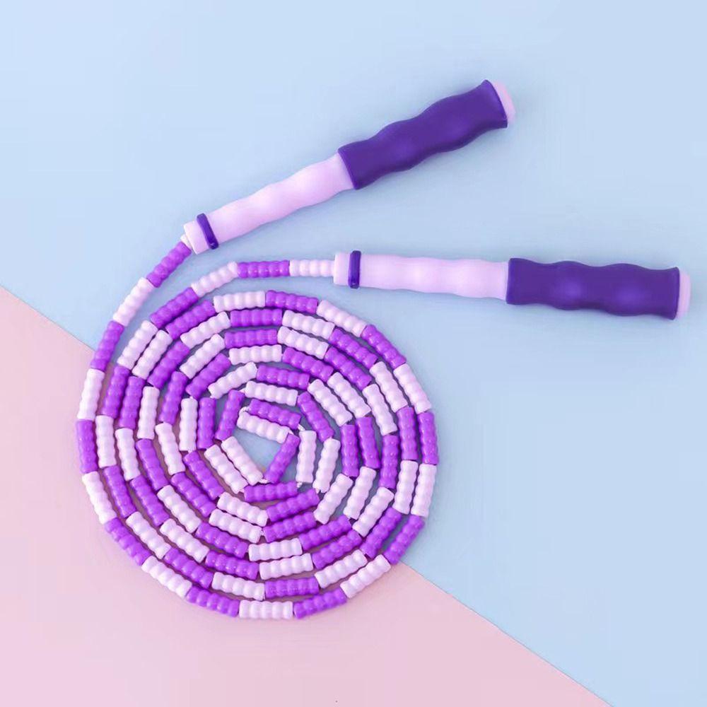 

Adjustable Length Soft Bead Skipping Rope No Knots Jumping Rope Lose Weight фиолетовый
