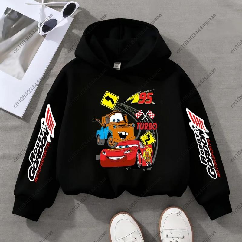 Spring Autumn Lightning Mcqueen Cartoon Children Hoodie Long Sleeve Pixar Car Print Kid Boy Clothes Fashion Pullover Sweatshirts