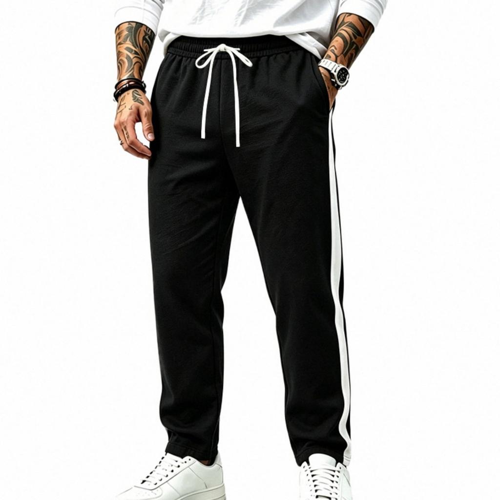 Men's Loose Fit Straight Leg Joggers with Color for Athletic and Casual Wear