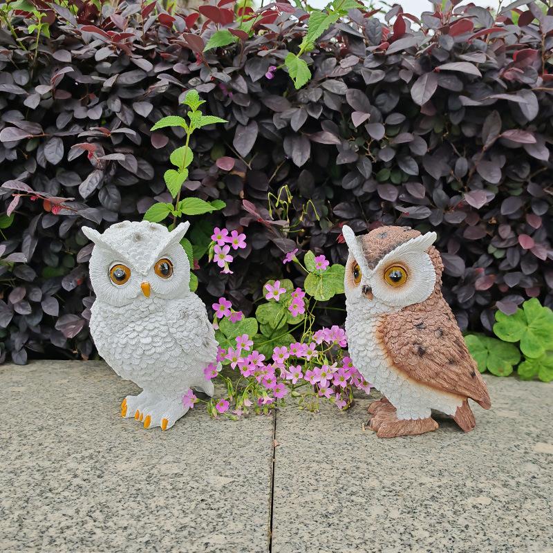 Kunstmatige decoratieve ornamenten voor buitenkorridors, patio's, tuinen en binnenplaatsen, creatieve en schattige uil-moeder-en-kind decoraties