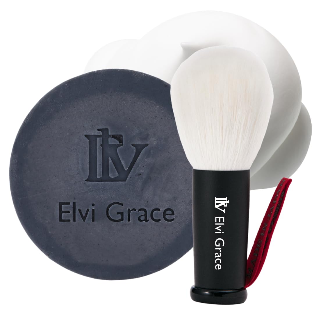 

Elvi Grace Facial Cleansing Kumano Brush C Facial Soap Rich Pore Sensitive Dry Made in Japan Brush, (Chikuhodo) [Vitamin 80g] Foam, Cleansing, чёрный