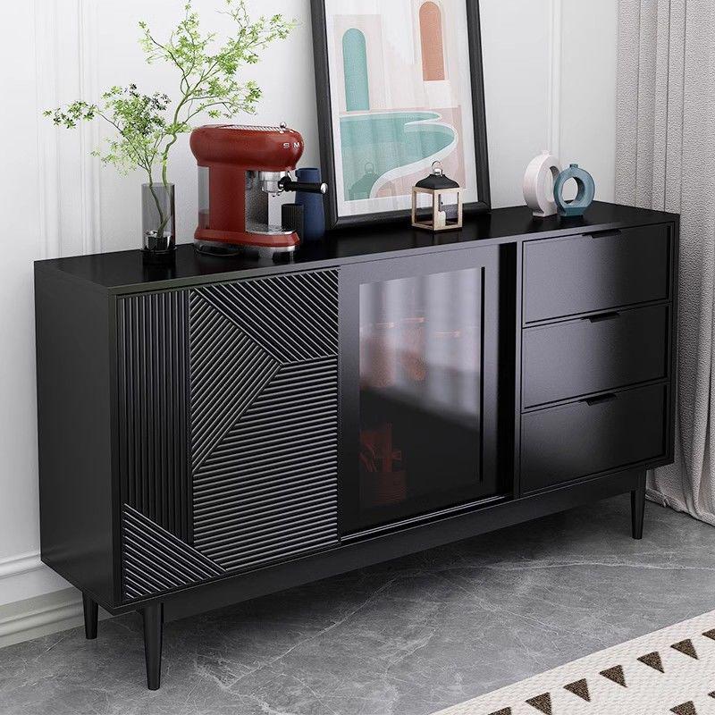 Lux Sliding Door Sideboard Cabinet: Living Room & Kitchen Storage with Drawers