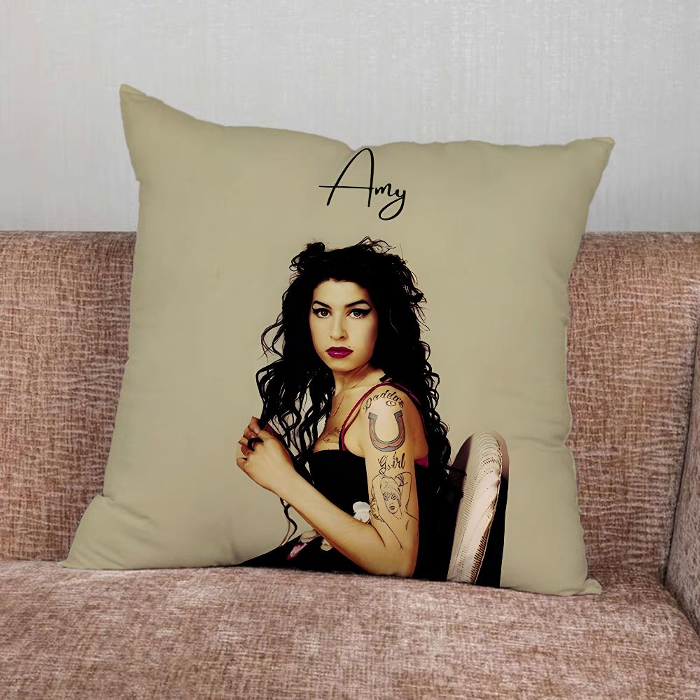 Singer Amy W-Winehouse Pillow Case For Home Bedroom Car Office Decoration Living Room Sofa Cushion Cover Suitable