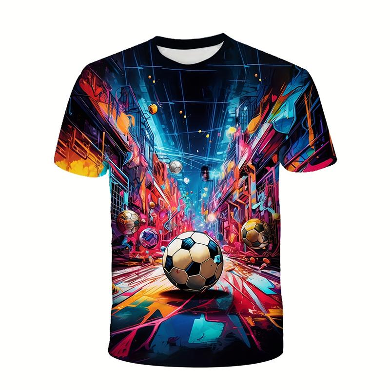 Fashion 3d Printed Football T-shirt For Men Summer Spring Short Sleeves Tops Kids Soccer Graphic T Shirt Cool Sports Tees