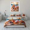 "Beach-Themed Cartoon Decor Set" Soft Comfortable Duvet Cover Bedding Set Included 1*Duvet Cover & 2*Pillowcases Gift