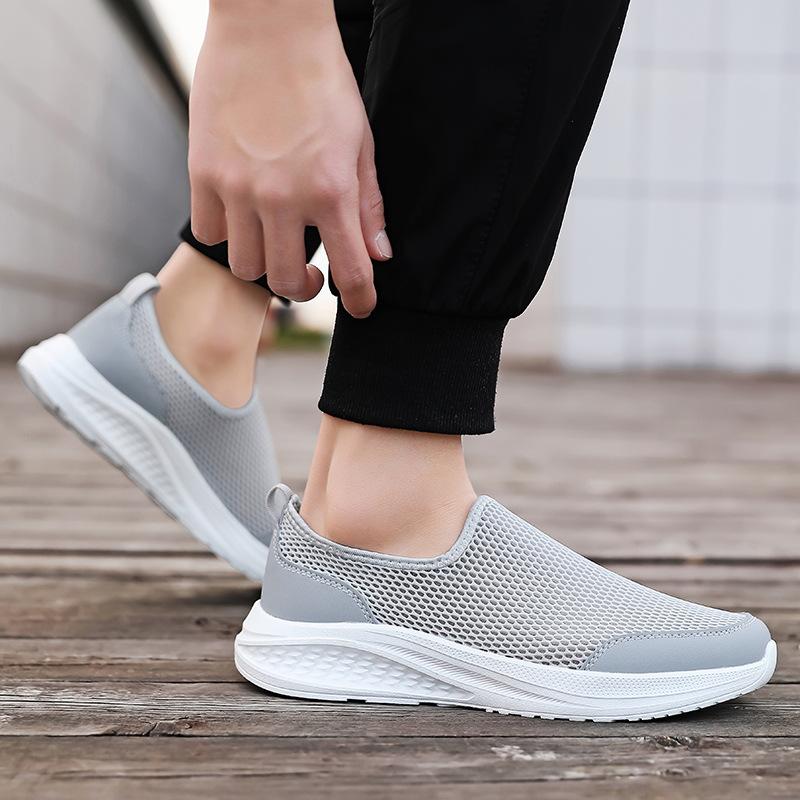 Hollow sneakers 46 large size 47 breathable 48 mesh shoes one pedal elderly walking shoes