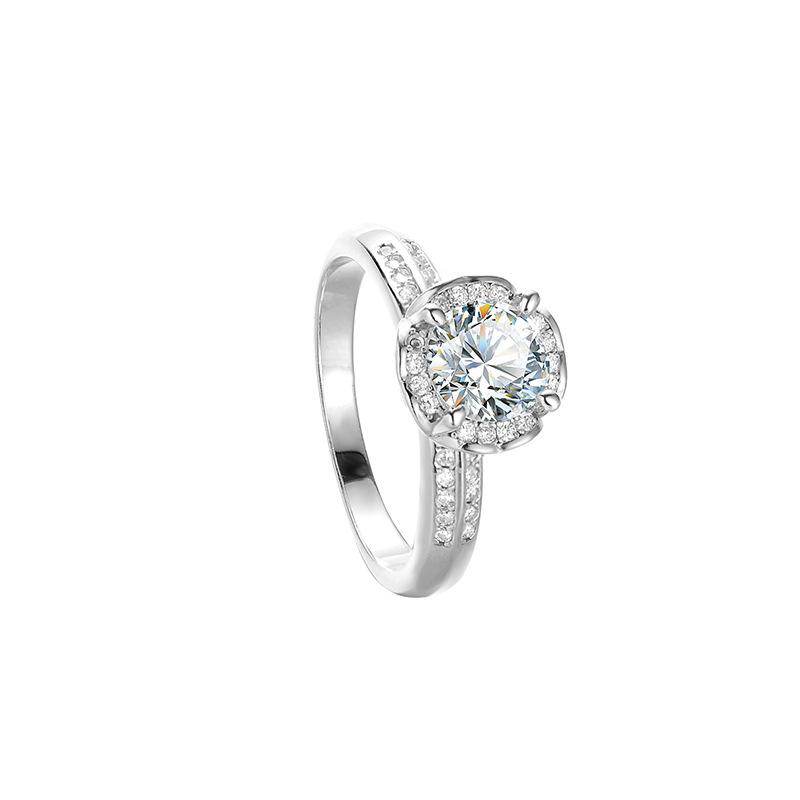 

Кольцо из серебра 925 пробы, кольцо из стерлингового серебра 925 пробы с муассанитом, цветовое разделение, кольцо с цветком в виде руки, держащей цветок, легкое роскошное кольцо с имитацией бриллианта 9