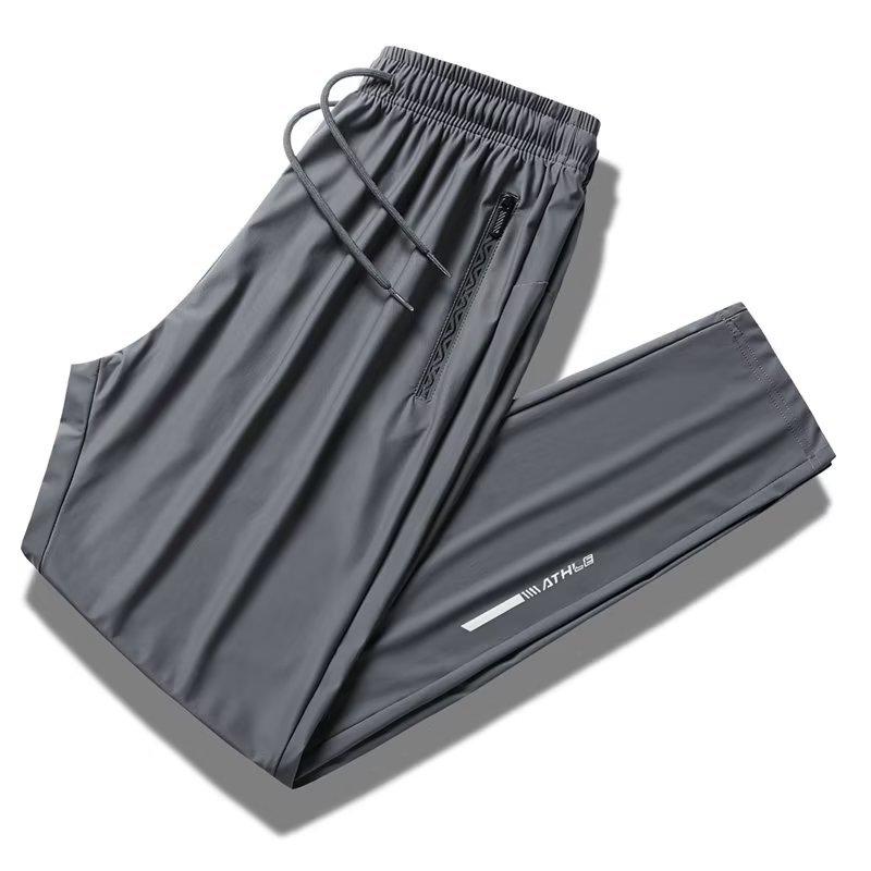Ice Silk Casual Pants Men's Loose and Comfortable Drape Large Size Korean Version Summer High Elasticity Thin Corset Sports Trousers