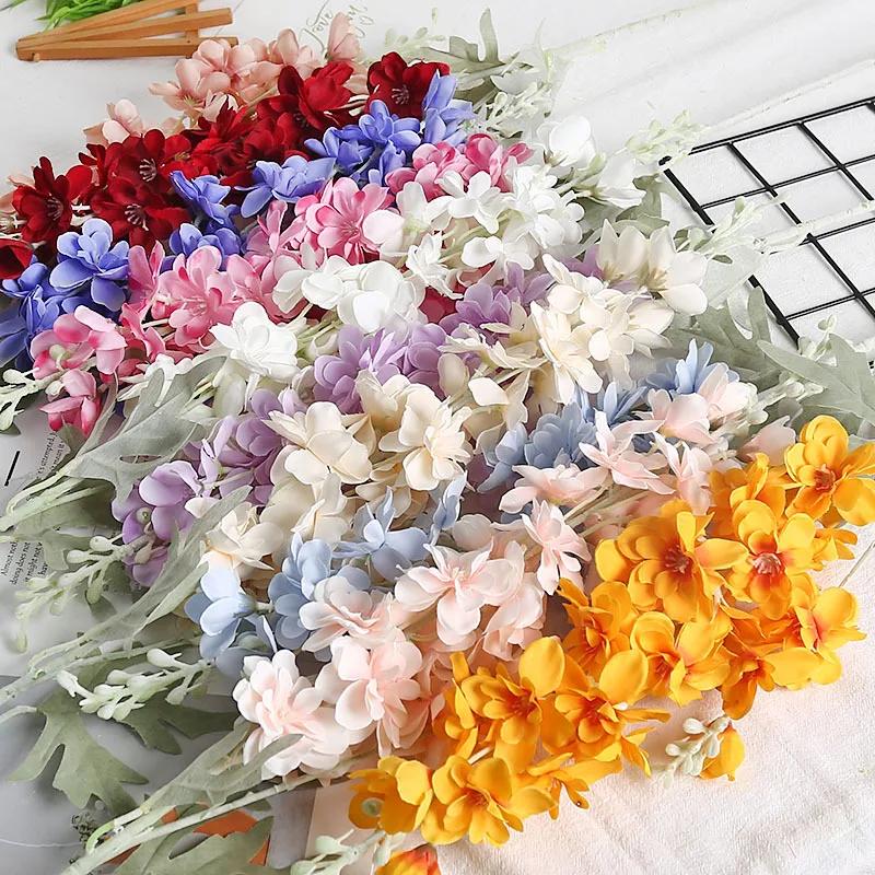8 Stück Hohe Delphinium Kunstblumen Großhandel Weiß Rosa Seiden-Rittersporn für Vase Zuhause Hochzeit Blumendekoration