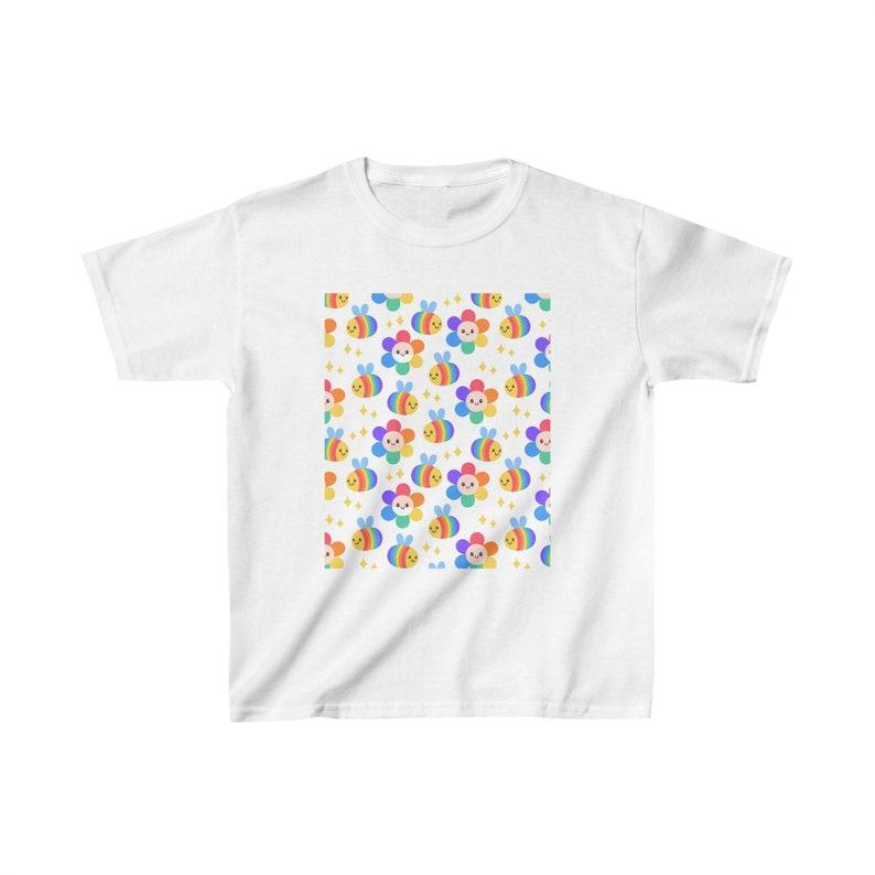 Rainbow bees subtle pride design Kids T-shirt