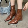 Sexy Women Ankle Boots Pointed Toe High Heels Shoes Luxury Dress Party Woman Boots Elegant 2025 Winter New Pumps Botas