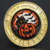 Halloween commemorative coins, metal collectible coins, baked paint, high relief, handicrafts, gold and silver plating, color printed coins