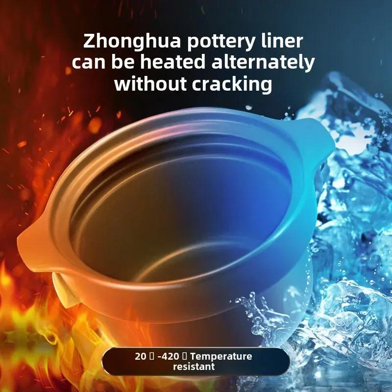 For Stewpot with 4L Capacity High Temperature Resistance and Ceramic Inner Pot for Soup Multifunctional Cooker