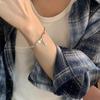PANJBJ 925 Silve Beads Letters Bracelet for Women Girl Gift Punk Good Luck Simplicity Jewelry