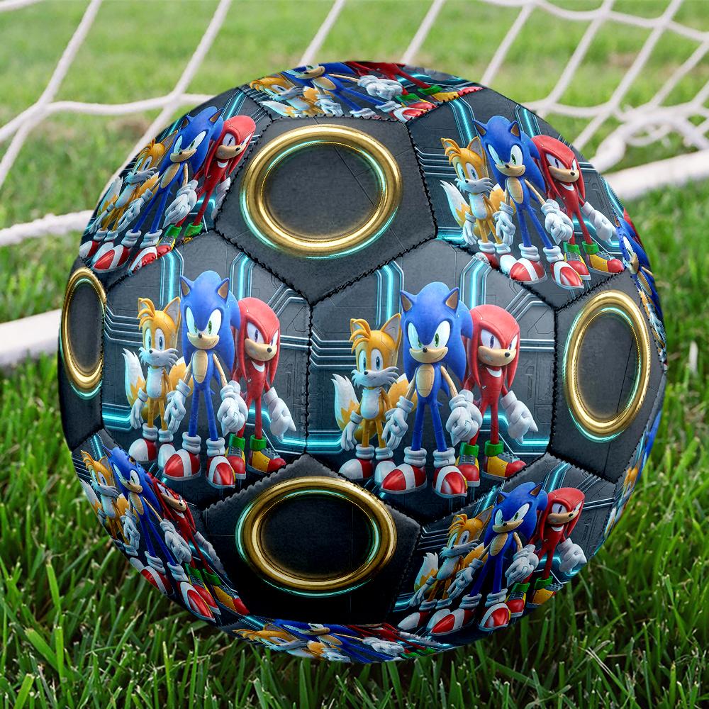 1pc Sonic the Hedgehog Football Soccer Ball Size 5 Indoor Soccer Ball Fashion Colorful Backyard Game -Great For Sports Fans Gift HE42