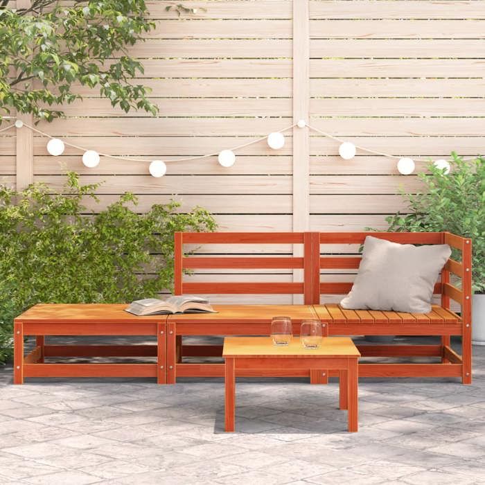 VidaXL Garden Sofa Footrest 2 Seater, Seat with Backrest, Outdoor Patio Backyard Terrace Furniture, Wood 837974