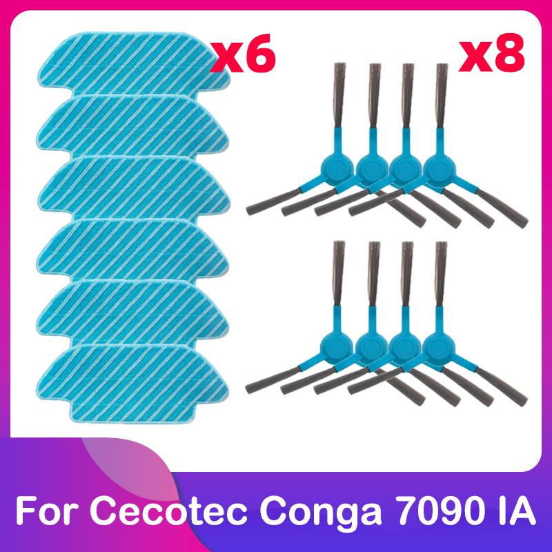 Fit For Cecotec Conga 7090 IA Robot Vacuum Cleaner Replacement Spare Part Accessories Main Brush Roller Side Brush Mop Cloth Rag