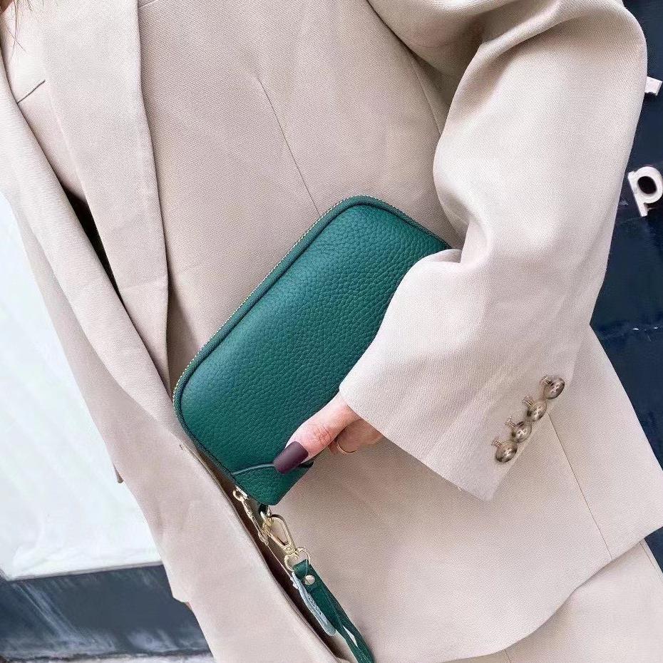 Cowhide Niche Light Luxury Bag Versatile Women's Bag Hand Grab Handbag Simple Women's Mobile Phone Change Bag