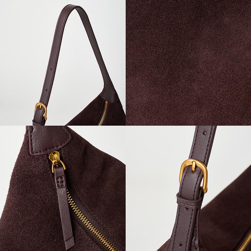 2025 Women's Frosted Genuine Leather Messenger Tote - High-End Casual Shoulder Bag