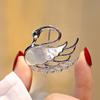 Elegante Zirkonia Schwan Brosche für Damen - Mantel Accessoire, Hochzeits Anstecknadel, Geschenk Pin