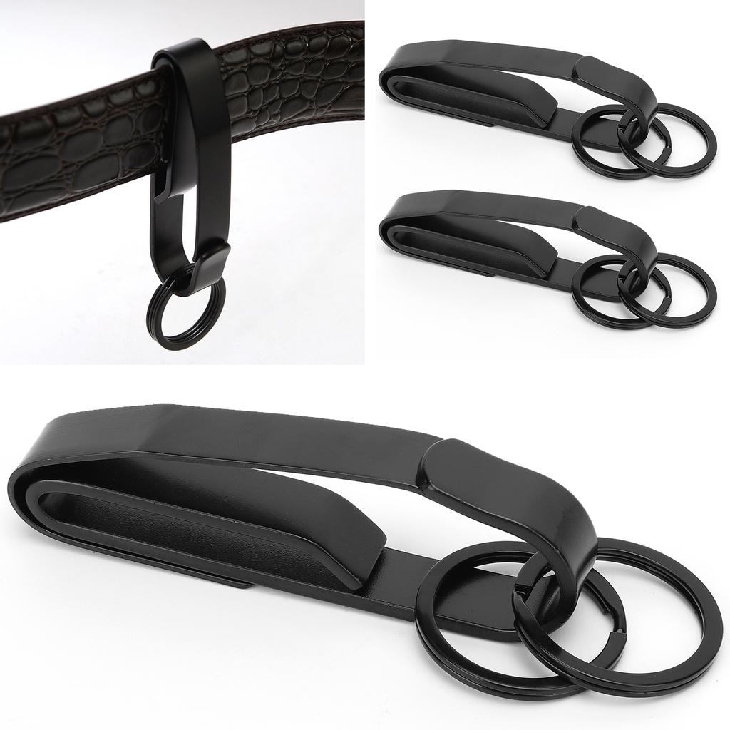 3Set Stainless Steel Keychain Belt Buckle with Keyring Hanging Buckle for Outdoor