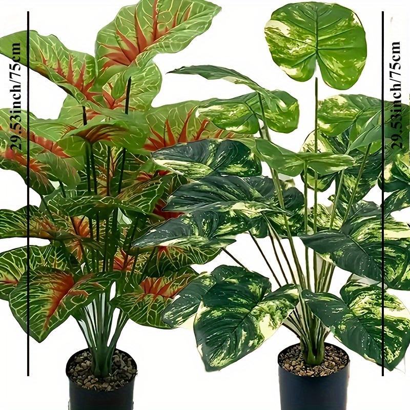 

2 шт. Имитация зеленых растений 18 головок резиновые листья украшения дома пейзаж садовый ландшафт поддельные растения в горшках 2pcs