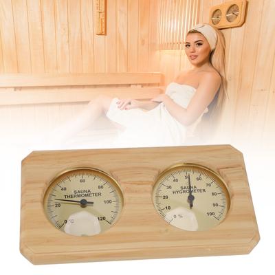 Wooden Sauna Thermometer Hygrometer 2 In 1 High Temperature Measurement Indoor Gauge Pine for Sauna Room