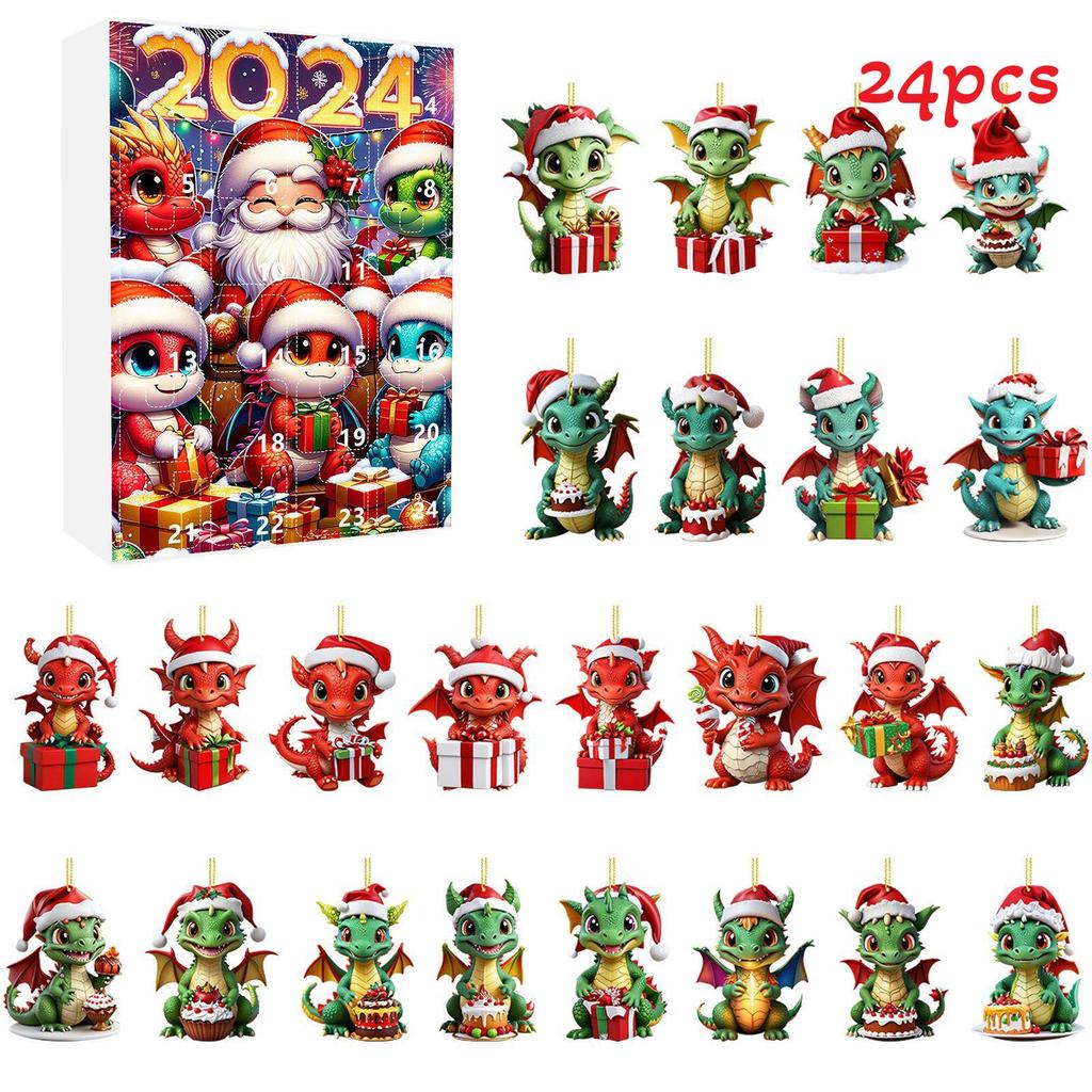 Unique Christmas Mystery Box Advent Calendar Countdown With 24 Festive Dragon Charms
