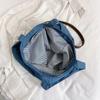 Letter Embroidered Denim Tote Bag Casual Crossbody Bag for Women Shoulder Bag for School Work Commuting and Daily Use