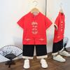 Completo Estivo da Ragazzo a Maniche Corte Stile Cinese per Bambini Hanbok Bello Completo Tang Cotone Lino Sezione Sottile di Abbigliamento Antico