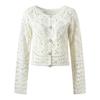 Damskie ręcznie robione Hollow Out Slim Fit Cardigan 2024 Wiosna Lato Bohemain Tops C-004