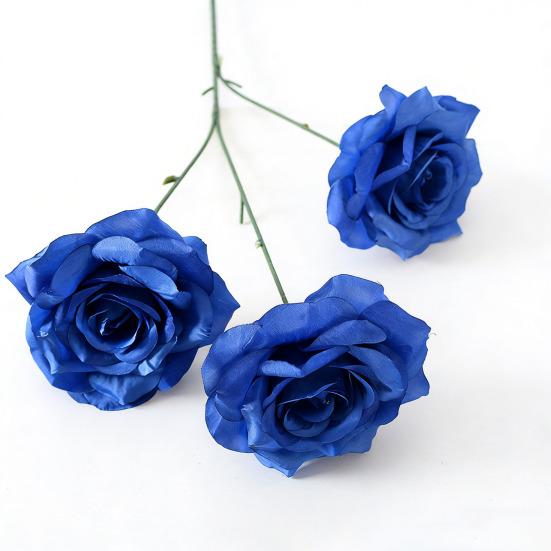 

3 Головки Цветущие Искусственные Цветы Розы Реалистичная Искусственная Ветка Розы со Стеблем для Вазы Центральный Элемент Стола Декор для Дома Свадьбы Вечеринки