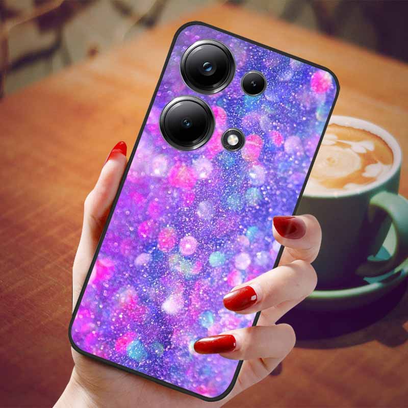 For Poco M6 Pro 4G Case Fashion Marble Silicon Black Cover for Xiaomi Poco M6Pro 4G Phone Case M 6 Pro Soft Shells PocoM6Pro 4G