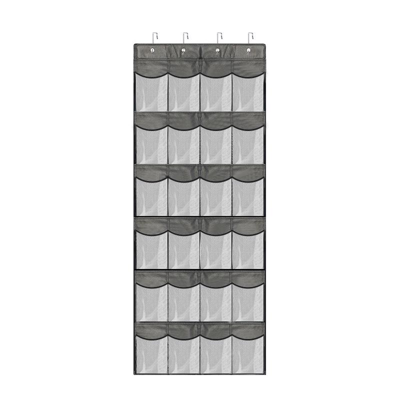 New 24-Compartment Fine Mesh Hanging Shoe Storage Bag with Reinforced Hooks