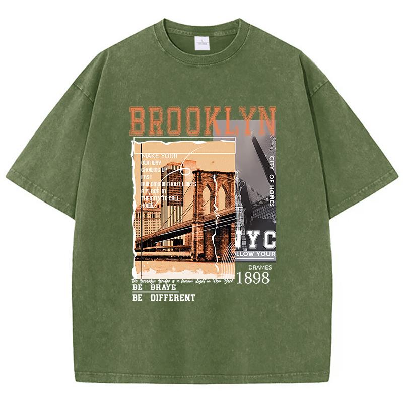 Brooklyn 1898 Nyc Be Different Tshirt Women Street Soft Short Sleeve Fashion Clothes Oversized Cotton T-Shirt Female