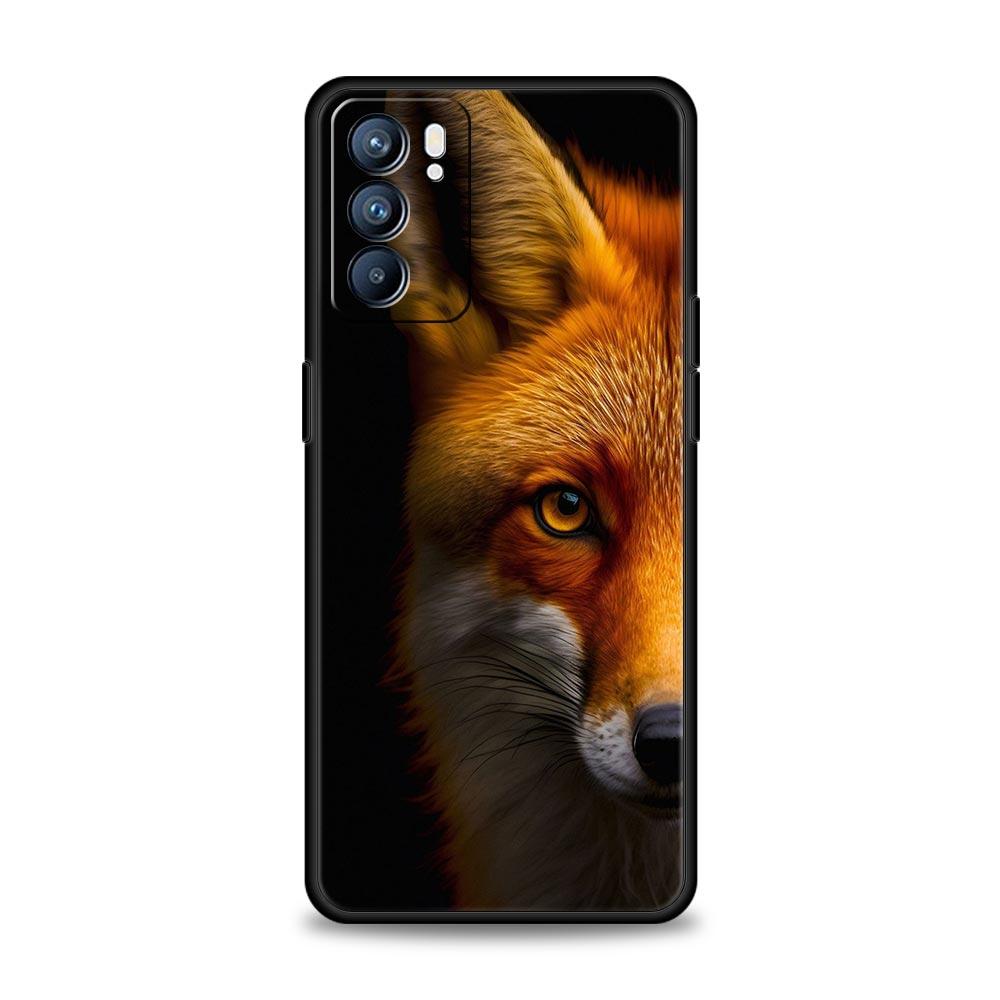 Red Fox Phone Case For Oppo Reno 13 12 11 10 7 F Find X5 X6 A98 A80 A79 A78 A57 A54 A31 A17 Pro 5G Soft TPU Cover Fundas Capas